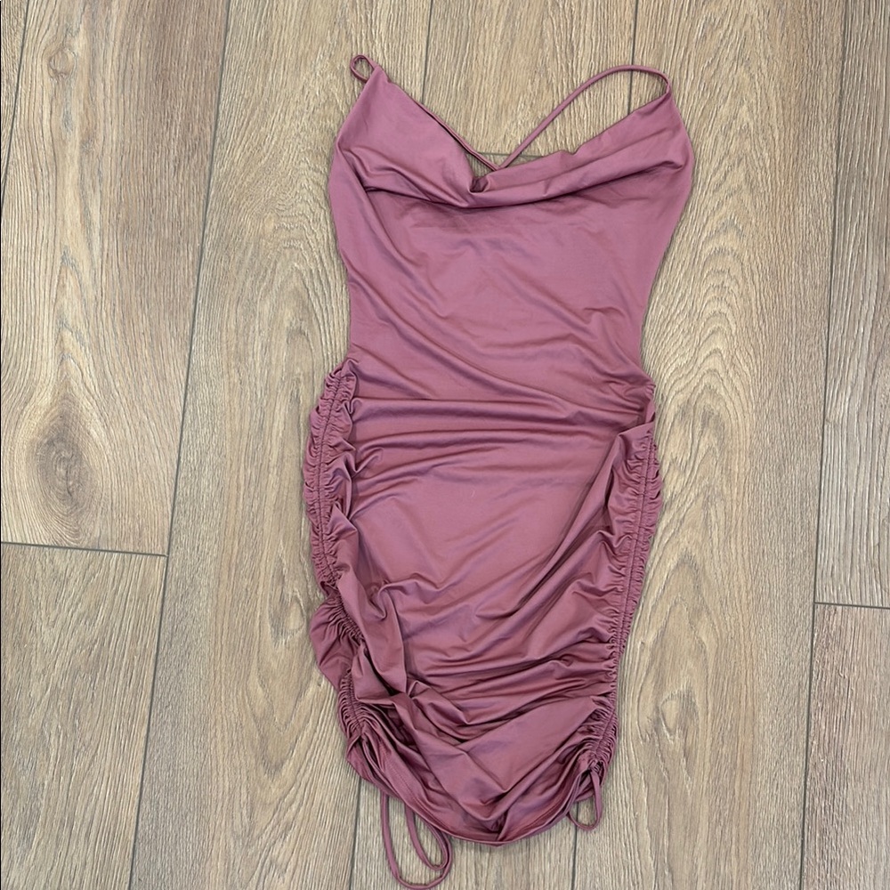 Ruched Mauve Dress